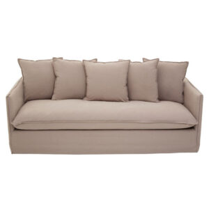 Antipas Fabric Upholstered 3 Seater Sofa In Grey