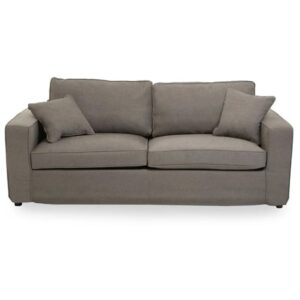 Villanova Fabric Upholstered 3 Seater Sofa In Grey